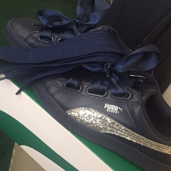 puma basket heart glitter sneakers puma basket heart glitter sneakers